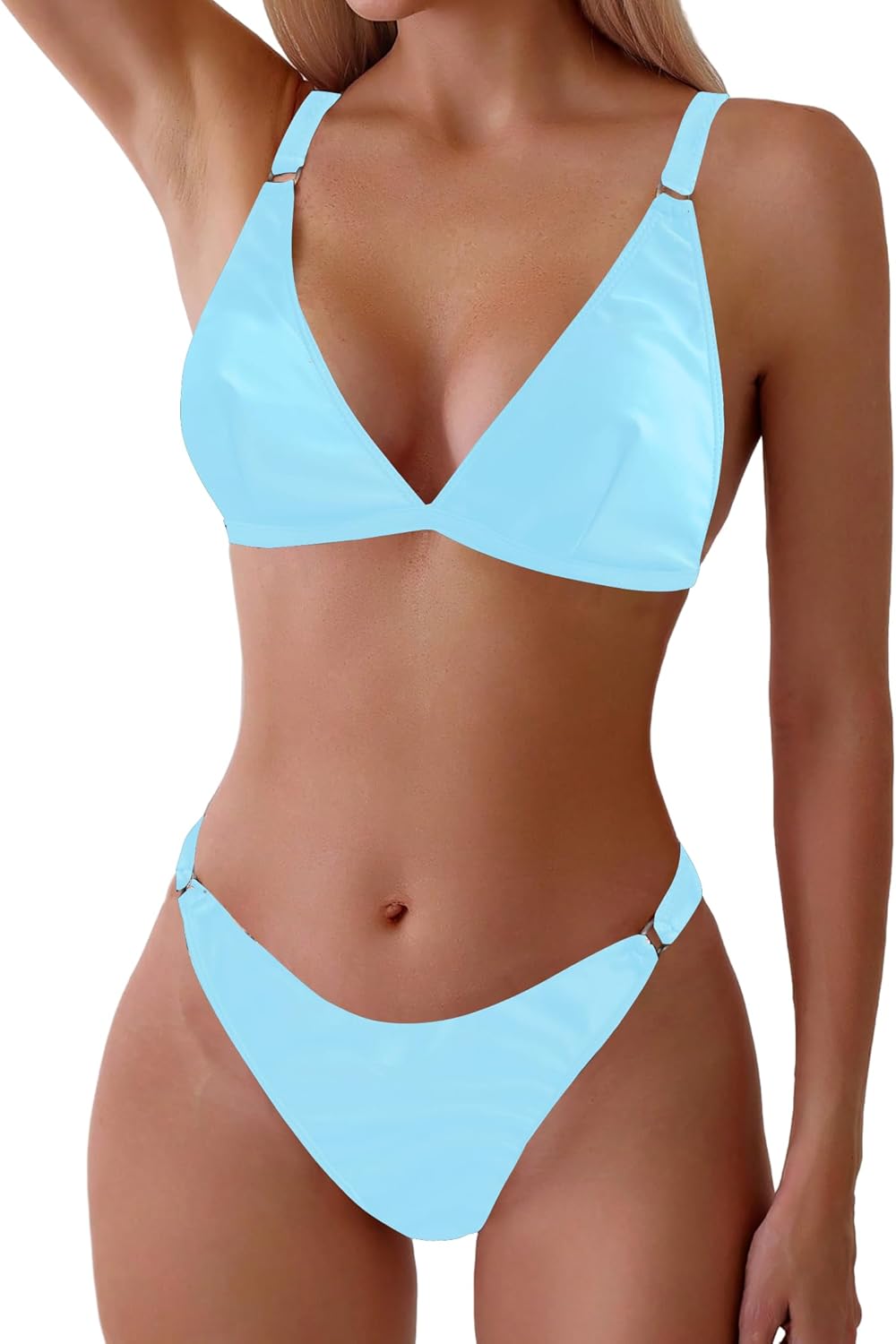 ZAFUL Women'S 2 Piece Floral Print Swimsuit Triangle String High Cut Bikini Sets Bathing Suit