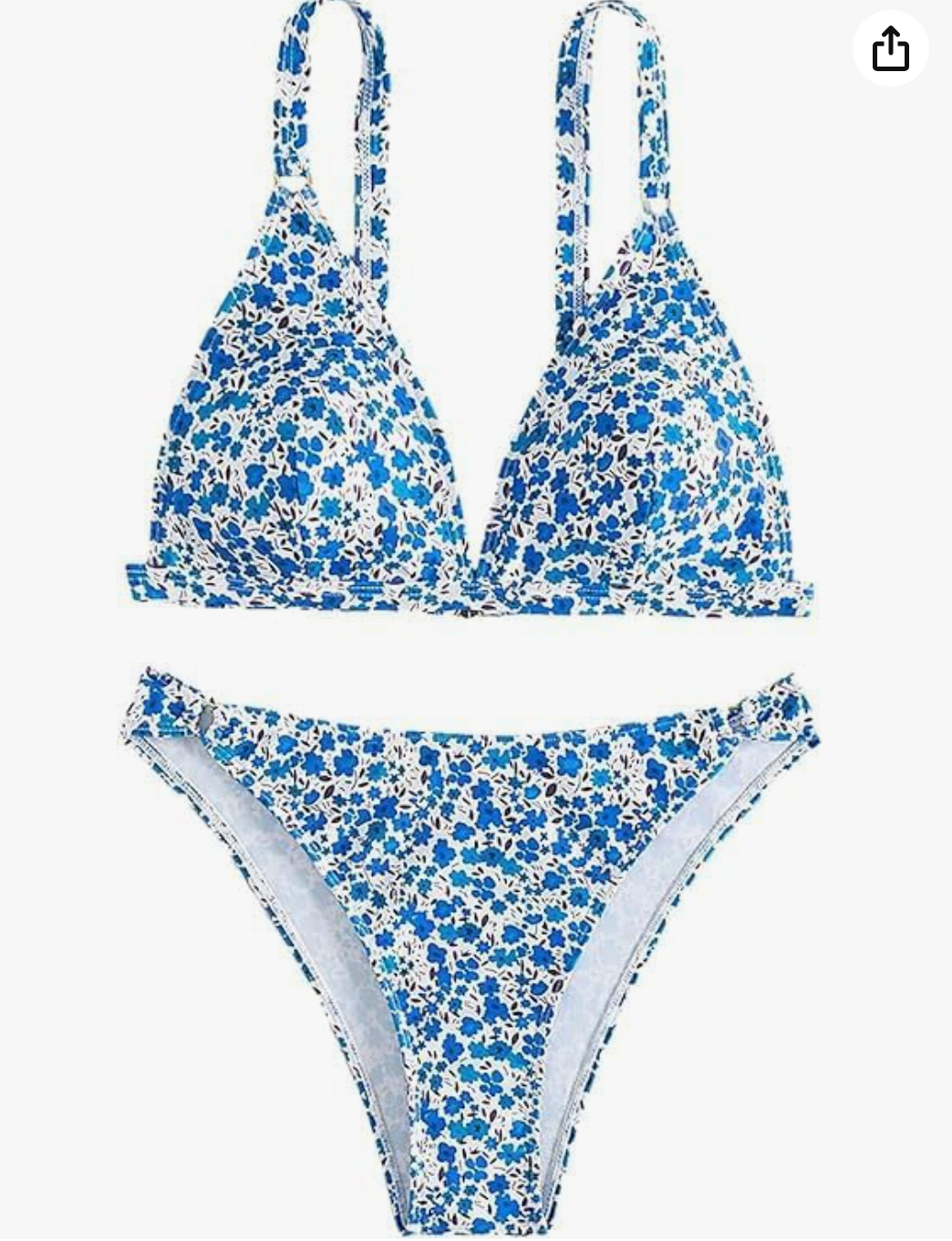 ZAFUL Women'S 2 Piece Floral Print Swimsuit Triangle String High Cut Bikini Sets Bathing Suit