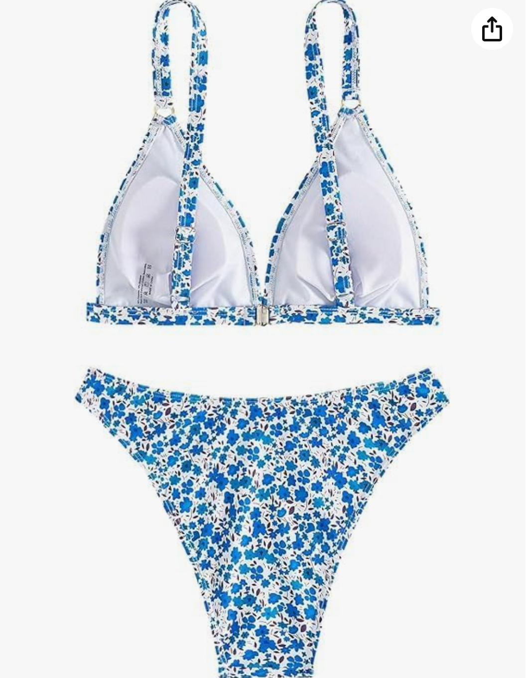 ZAFUL Women'S 2 Piece Floral Print Swimsuit Triangle String High Cut Bikini Sets Bathing Suit