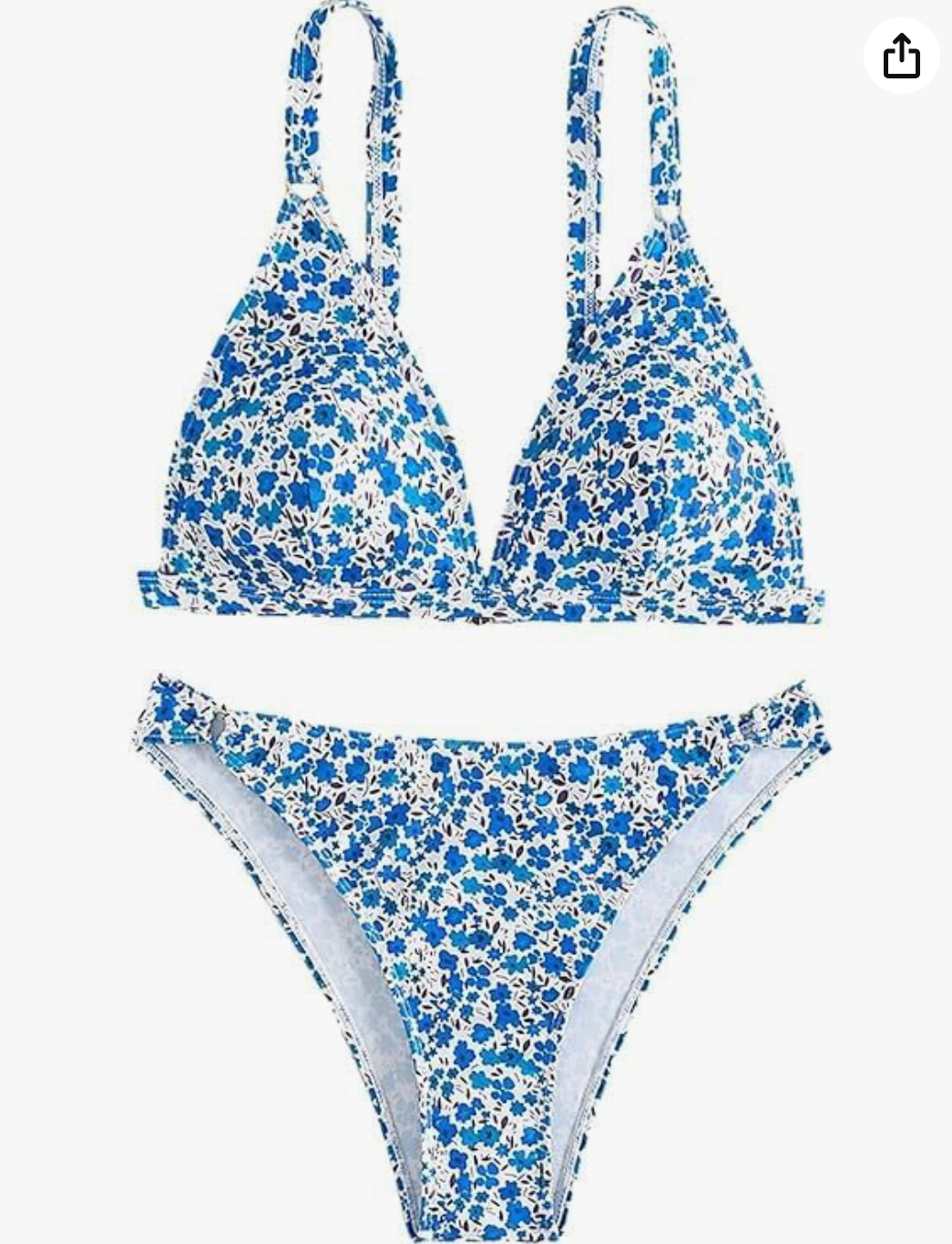 ZAFUL Women'S 2 Piece Floral Print Swimsuit Triangle String High Cut Bikini Sets Bathing Suit