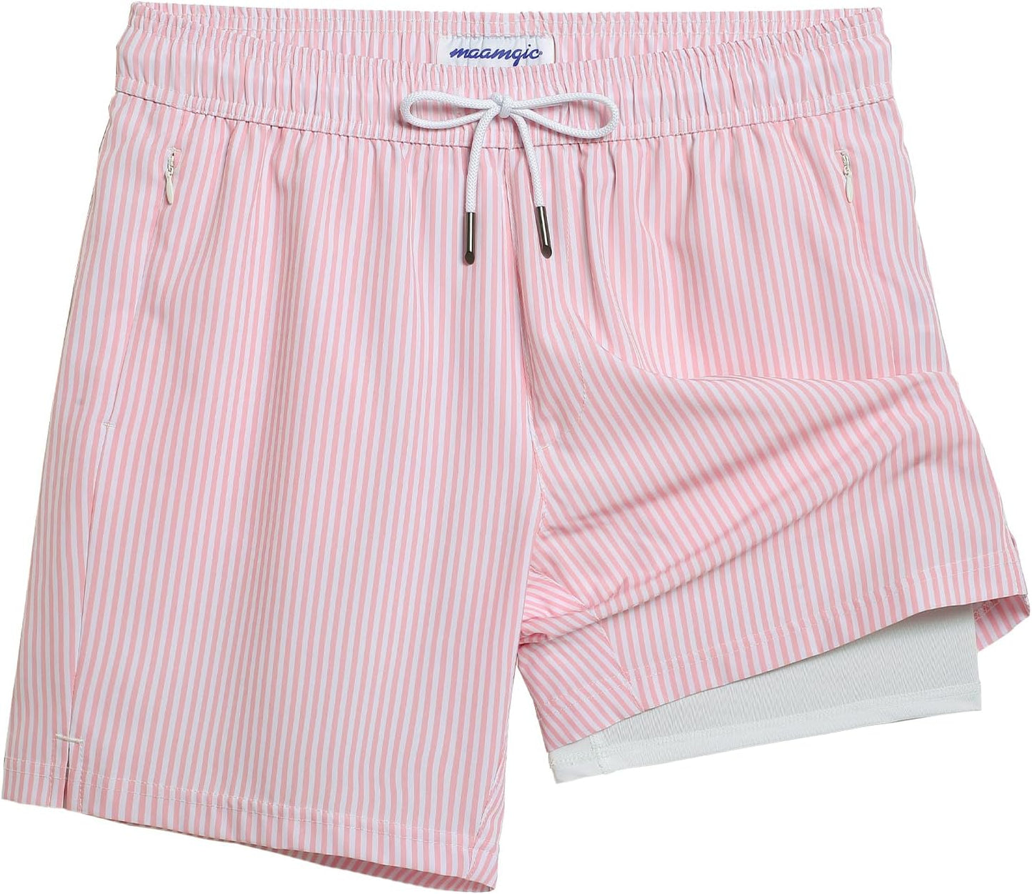 2 in 1 Mens Swim Trunks 7 Inch Swim Shorts Swim Suits Board Shorts