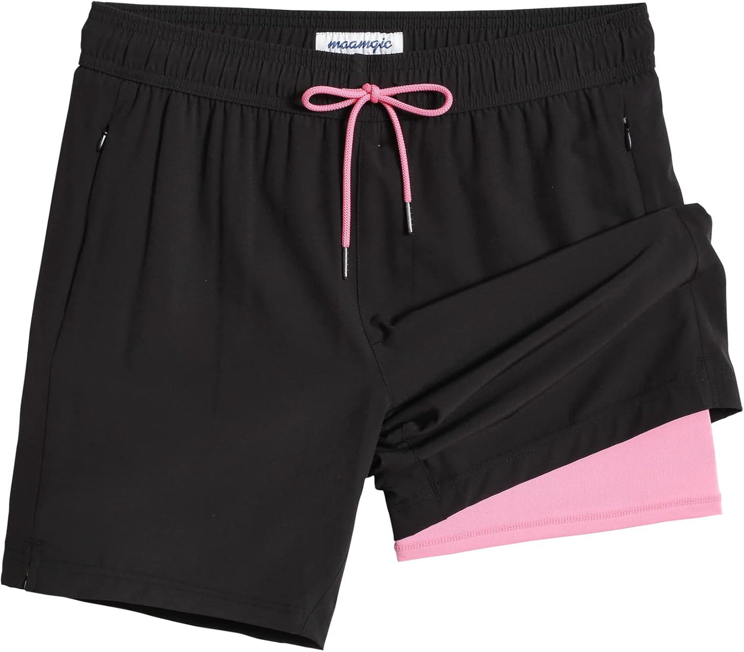 2 in 1 Mens Swim Trunks 7 Inch Swim Shorts Swim Suits Board Shorts