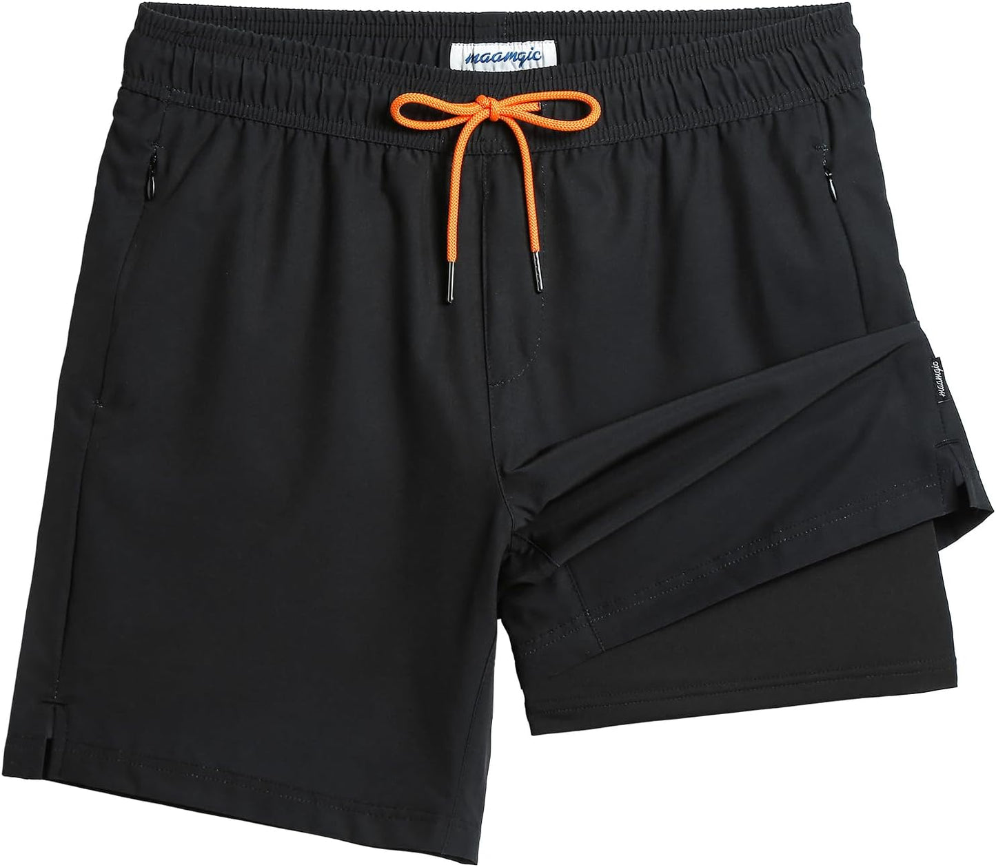 2 in 1 Mens Swim Trunks 7 Inch Swim Shorts Swim Suits Board Shorts