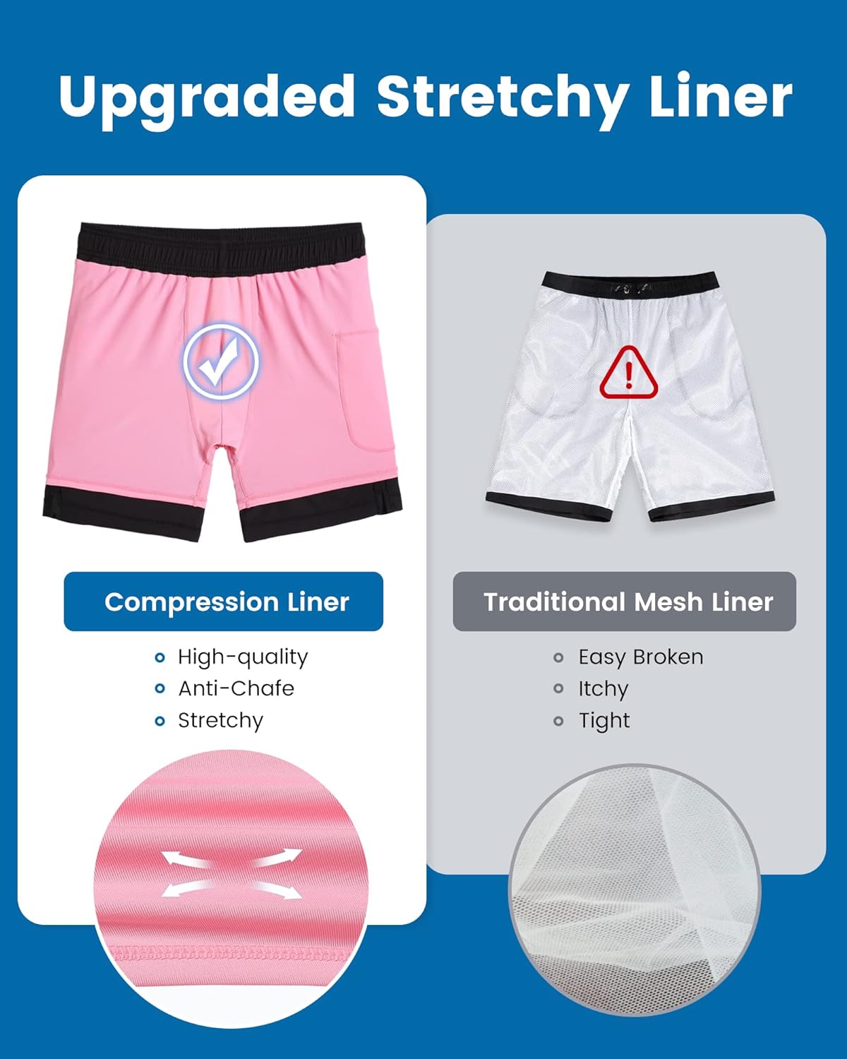 Maamgic 2 in 1 Mens Swim Trunks 7 Inch Swim Shorts Swim Suits Board Shorts