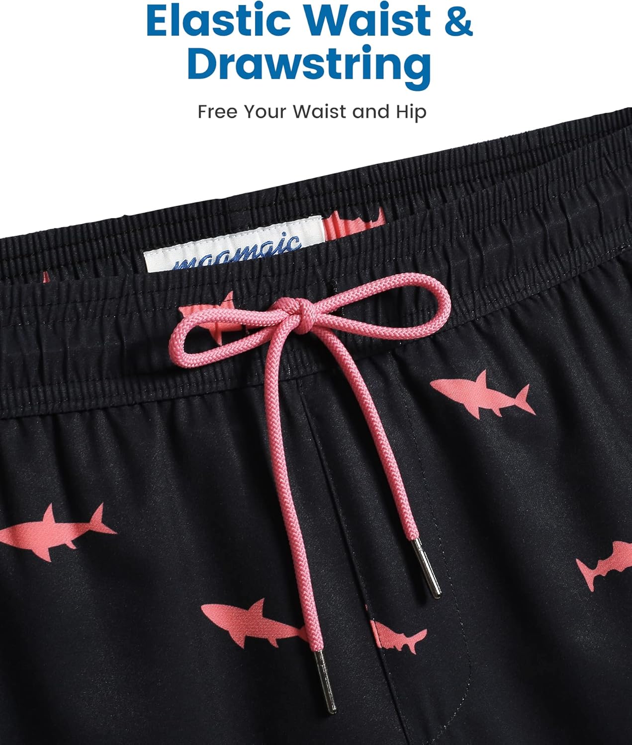 Maamgic 2 in 1 Mens Swim Trunks 7 Inch Swim Shorts Swim Suits Board Shorts