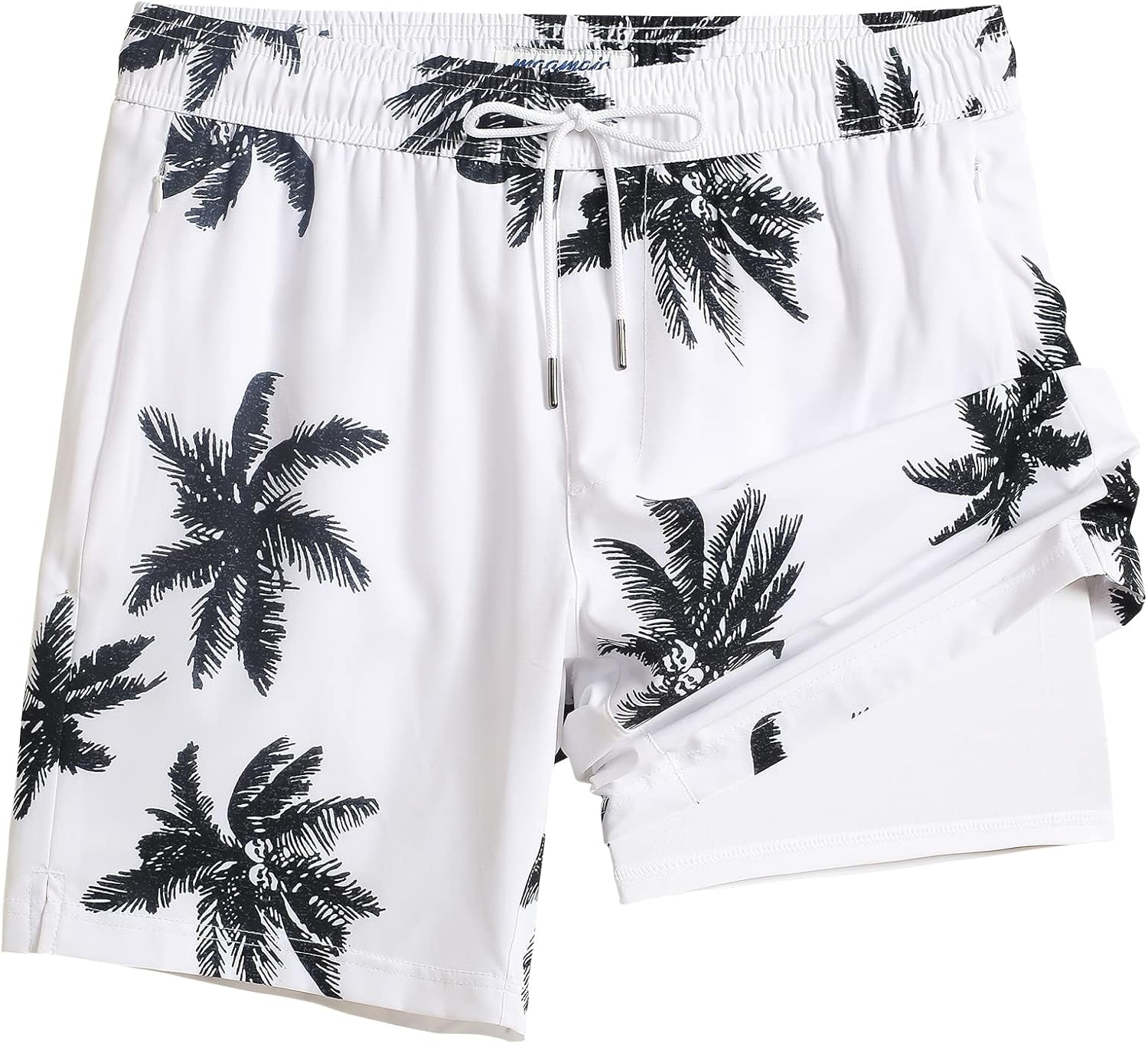 2 in 1 Mens Swim Trunks 7 Inch Swim Shorts Swim Suits Board Shorts