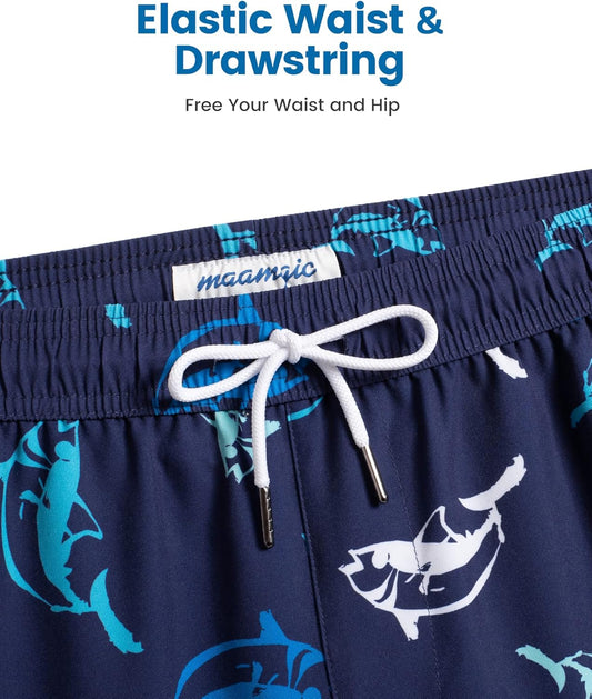 2 in 1 Mens Swim Trunks 7 Inch Swim Shorts Swim Suits Board Shorts